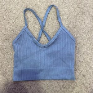 cotton on body size xs blue tight cropped tank top
